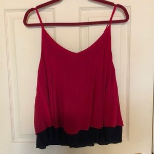 Layered tank top with v neckline